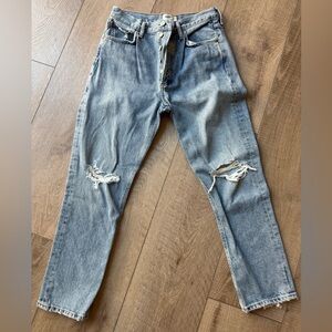 AGOLDE Riley High Rise Straight Crop Jeans - Escalate Wash - Size 27